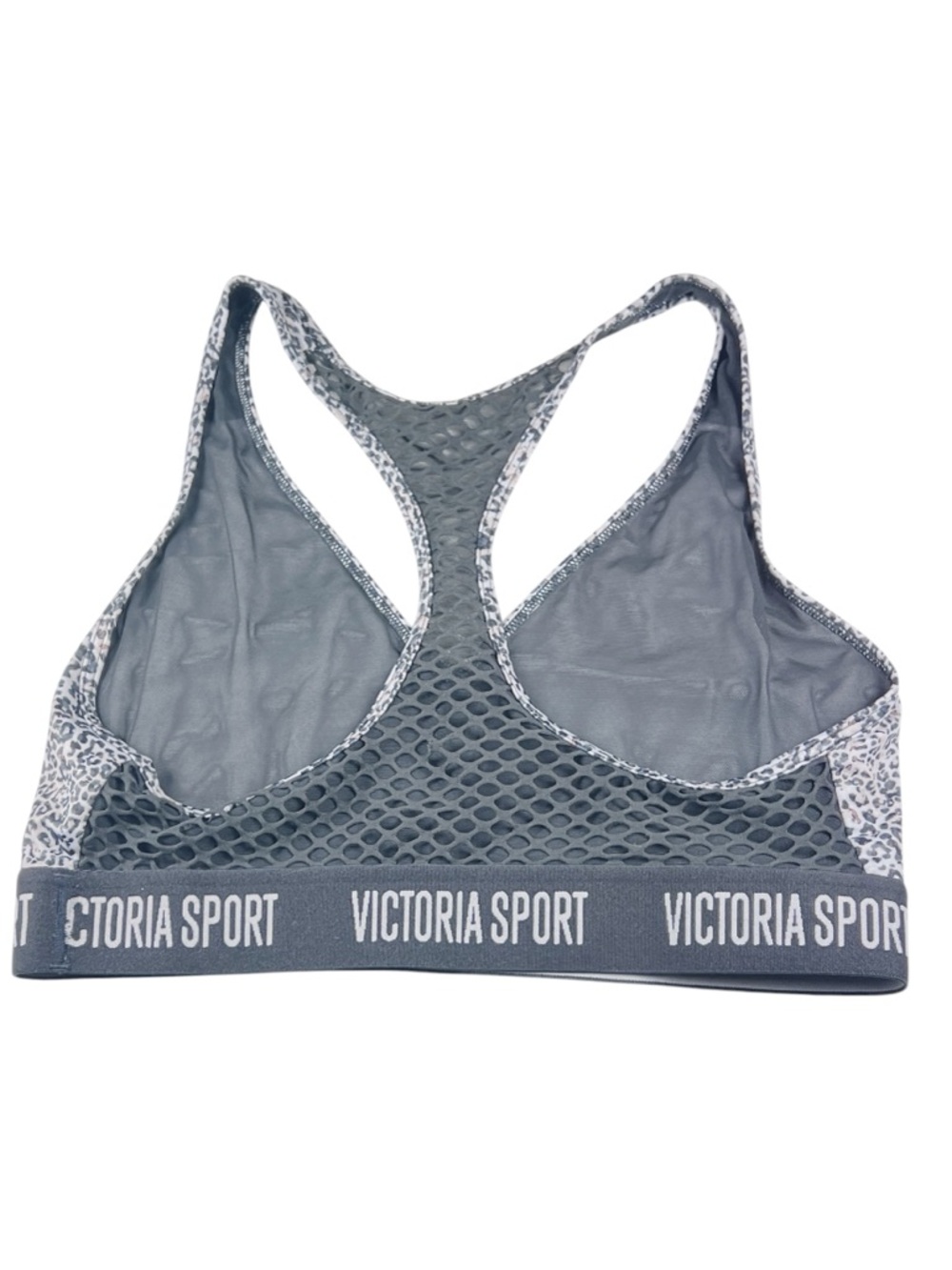 Victoria’s Secret Victoria Sport Gray Leopard Print Racerback Sports Bra Sporty - Picture 2 of 5